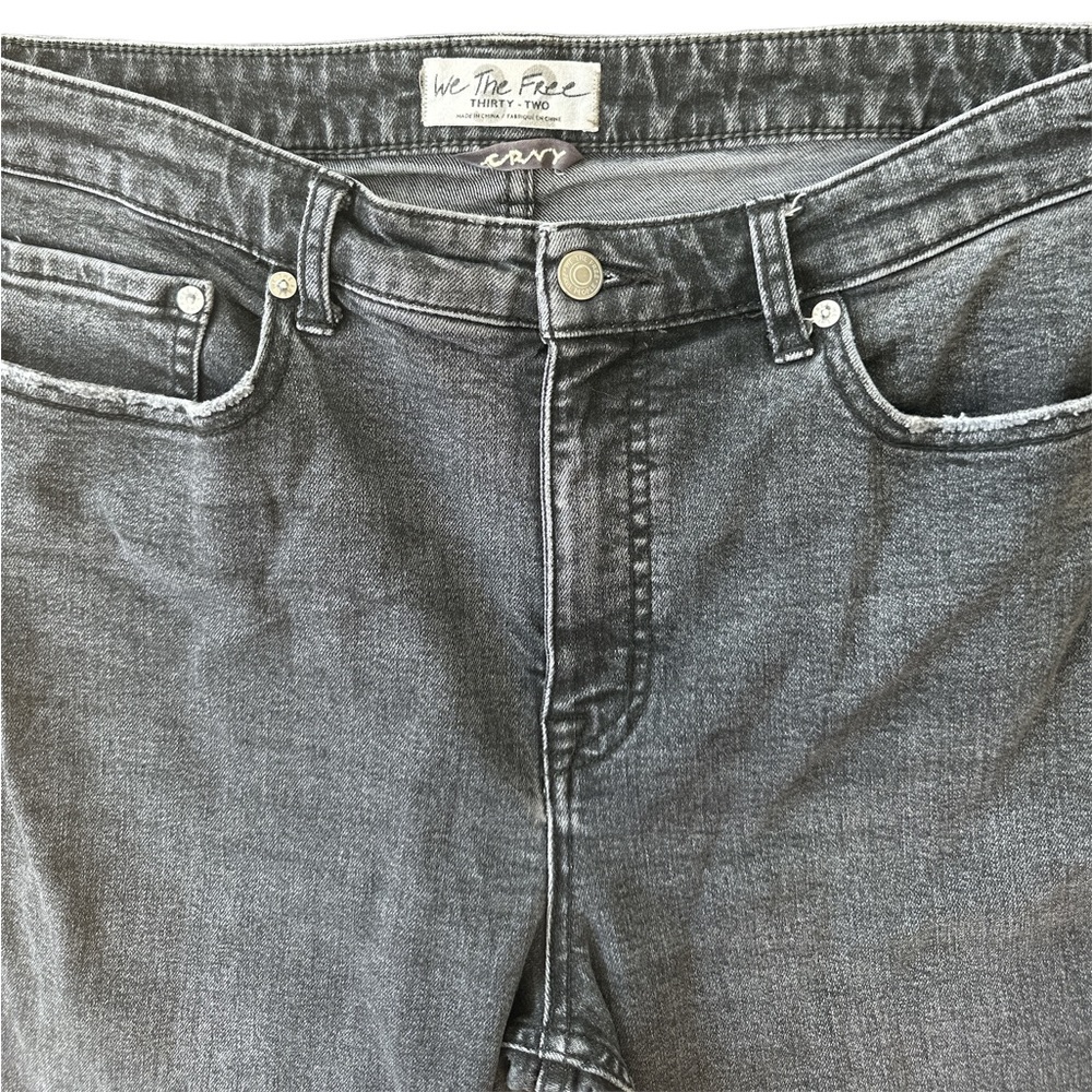 FREE PEOPLE Black Crvy Curvy Straight Leg Jeans Size 32 - Picture 3 of 4